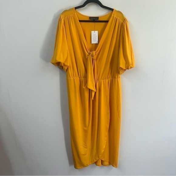 *NEW* Eloquii Tie Front Tulip Hem Dress - Picture 2 of 12